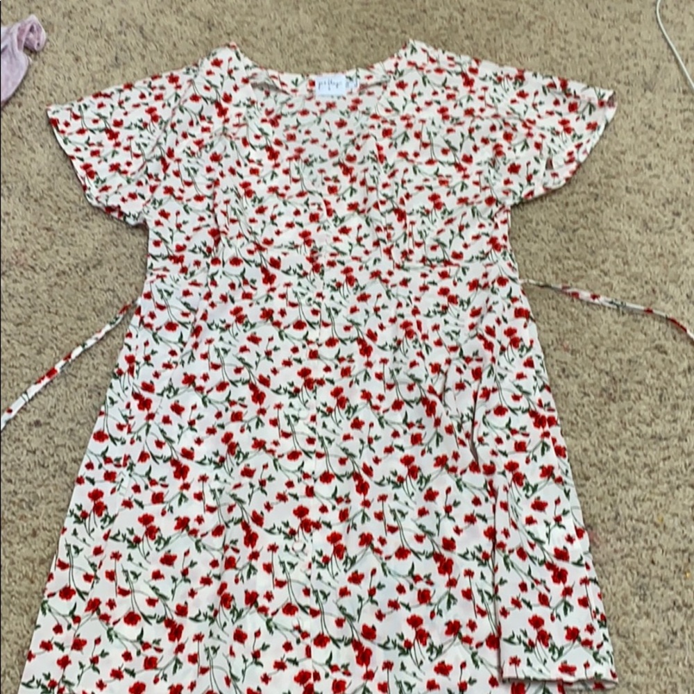 White button up dress